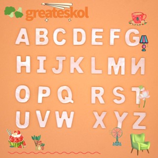 Greateskol ลูกปัด ลายตัวอักษร A-Z 10 มม. สีขาว สําหรับสร้อยคอ DIY 26 ชิ้น