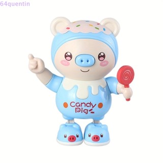 Quentin ของเล่นตุ๊กตาเต้นรํา อิเล็กทรอนิกส์ มีไฟ LED พลาสติก สําหรับสัตว์เลี้ยง หมู ปีใหม่
