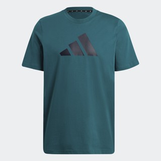 adidas ไลฟ์สไตล์ เสื้อยืด Future Icons Logo ผู้ชาย สีเทอร์คอยส์ HF4759