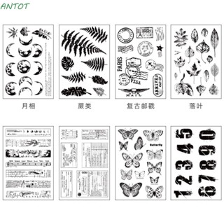 Antot แสตมป์ซิลิโคน ลายดอกไม้ ใช้ซ้ําได้ สําหรับตกแต่งสมุดไดอารี่