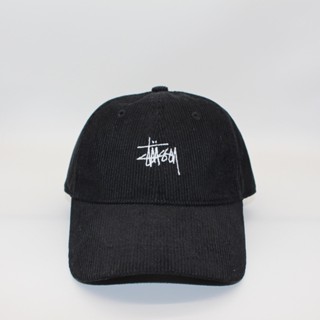 STUSSY หมวกเบสบอล ผ้าลูกฟูก ปักลายเป็ด สามารถปรับได้ สไตล์เรโทร