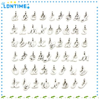 Lontime จี้ตัวอักษร A-Z 26 ตัว สีเงิน 182 ชิ้น สําหรับสร้อยข้อมือ ต่างหู