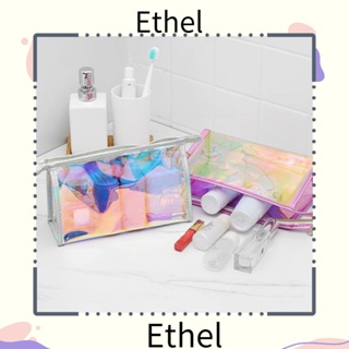 Ethel1 กระเป๋าเครื่องสําอาง PVC แบบใส ความจุขนาดใหญ่ กันน้ํา พราว สําหรับเดินทาง