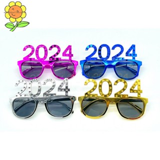 Sunshop แว่นตาคอสเพลย์ ตัวเลข 2024 สําหรับตกแต่งปาร์ตี้ปีใหม่