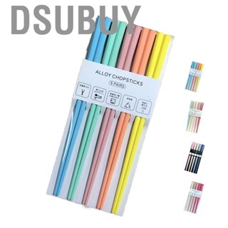 Dsubuy 5 Pairs Octagonal Sushi  Japanese Style Pointed Chopstick Set Fashion Color PET Plastic