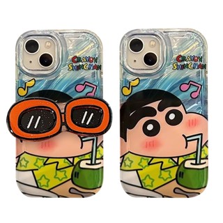 เคสโทรศัพท์มือถือ Tpu นิ่ม ลายการ์ตูนชินจังน่ารัก พร้อมที่ตั้งวาง และช่องใส่บัตร สําหรับ Realme C35 C53 C25Y C25s C55 C25 C30 C12 C17 C21Y C15 C33 C11 C20 C30S C3 C2 C1 5 5s 9i 6i 7i 5i