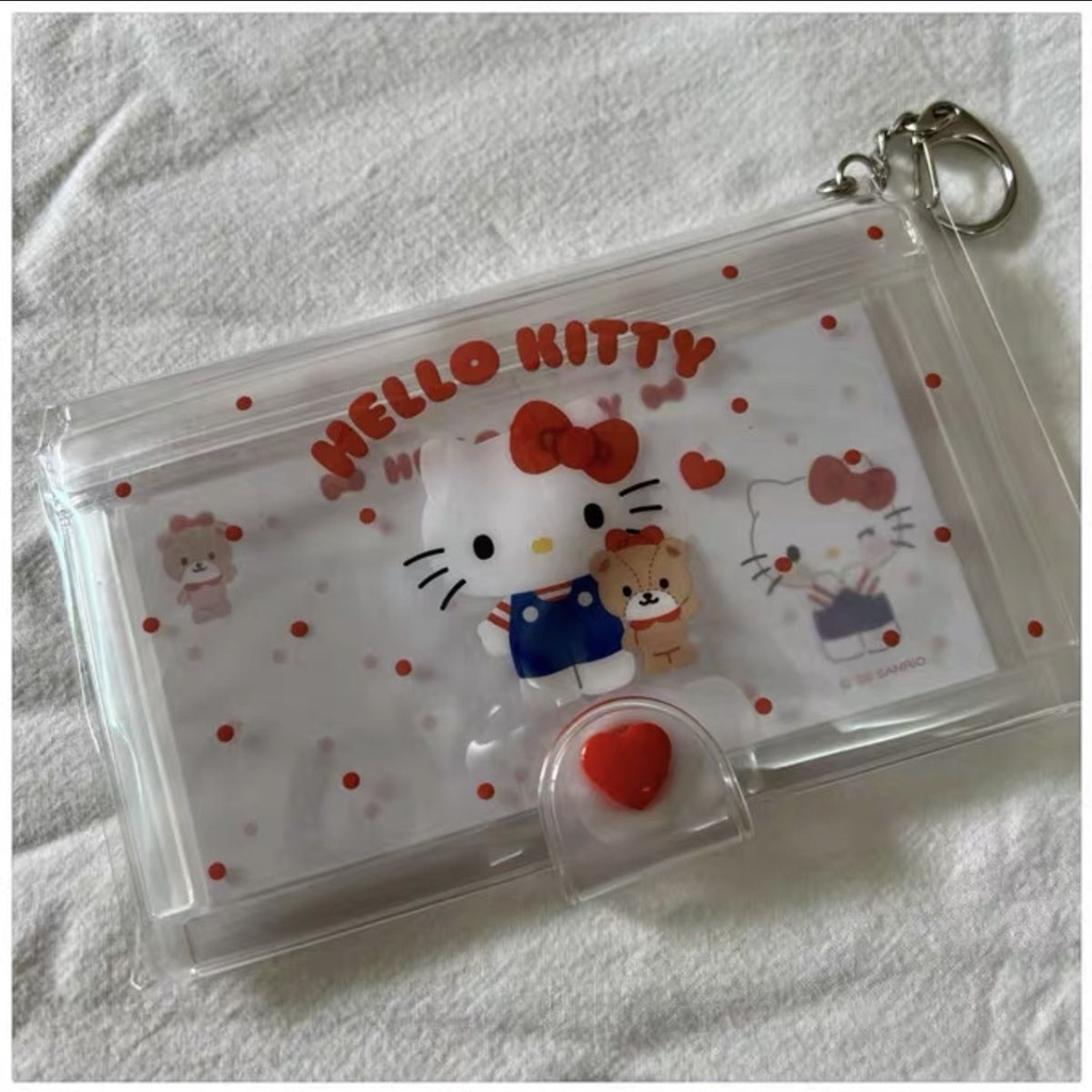 กระเป๋า PVC ใส ขนาดเล็ก ลายการ์ตูนซานริโอ้ สไตล์ญี่ปุ่น สําหรับใส่จัดเก็บกุญแจ กิ๊บติดผม
