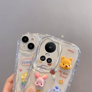 เคส OPPO RENO 10 5G RENO 10 PRO 5G ตุ๊กตาสามมิติ สีใส การ์ตูน กรณีป้องกันโทรศัพท์มือถือ TY4