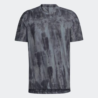 adidas เทรนนิง เสื้อยืดออกกำลังกายย้อมสีสเปรย์ ผู้ชาย สีดำ HM9914