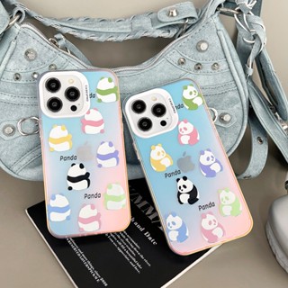 เคสโทรศัพท์มือถือ ป้องกันฝุ่น ลายแพนด้าน่ารัก สีสันสดใส สําหรับ Iphone 11 12 Sweet IP 13 14 Pro Max