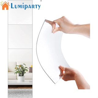 Lumiparty สติกเกอร์กระจกอะคริลิค ทรงสี่เหลี่ยม แบบหนา ลอกออกได้ สําหรับติดตกแต่งผนังบ้าน 4 ชิ้น