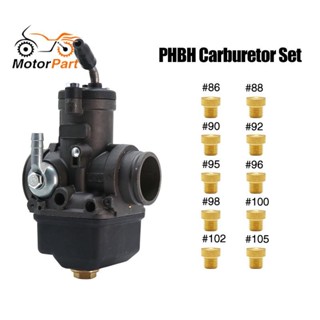 MOTOPARTS SHOP Dellorto PHBH 30BS 30mm Motorcycle Carburetor 4 Stroke 125cc-300cc with 10Pcs Main Jets