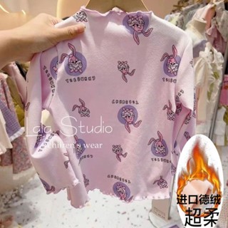 ❀Qinzi เสือดาว❀พร้อมส่ง เสื้อเชิ้ตแขนยาว คอครึ่ง ผ้าฝ้าย ลายดอกไม้ แฟชั่นฤดูใบไม้ผลิ และฤดูใบไม้ร่วง สําหรับเด็กผู้หญิง 2023