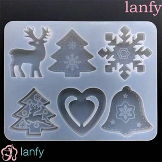 Lanfy แม่พิมพ์ซิลิโคนเรซิ่น รูปต้นคริสต์มาส สําหรับทําจี้เรซิ่น