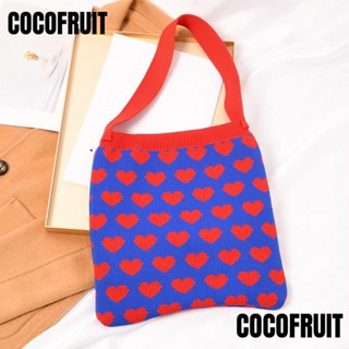 Cocofruit กระเป๋าถือ กระเป๋าสะพายไหล่ ผ้าถัก ใช้ซ้ําได้ สําหรับผู้หญิง