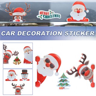 ⚡XMAS⚡Car Sticker Navidad Reflective Sticker Refrigerator Santa Claus Snowman