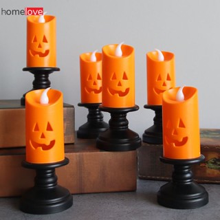 แสงเทียนฮาโลวีนโคมไฟฟักทองเชิงเทียนฟักทอง LED Night Light Home PARTY ตกแต่งด้านบน Halloween Night LED โคมไฟเชิงเทียน homelove