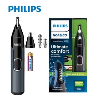 Philips Norelco เครื่องตัดขนจมูก 3000 สําหรับจมูก หู และคิ้ว NT3600/42 สีดํา