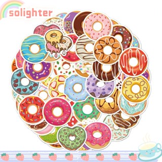 SOLIGHTER สติกเกอร์ ลายโดนัทน่ารัก กันน้ํา สําหรับติดตกแต่งกระเป๋าเดินทาง แล็ปท็อป โน้ตบุ๊ก รถยนต์