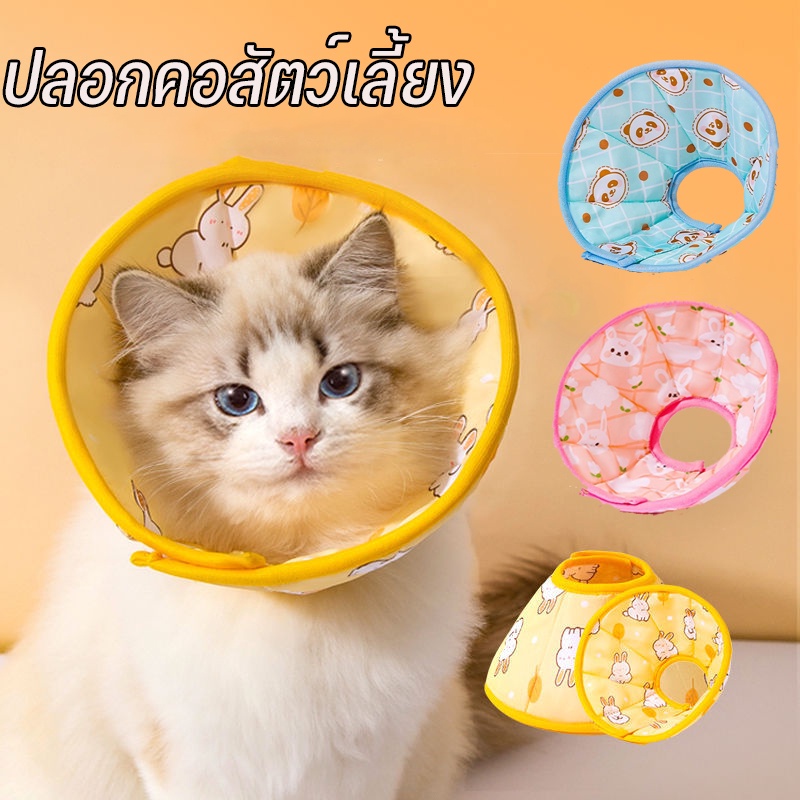 พร้อมส่ง ปลอกคอสัตว์เลี้ยง คอลล่าแมว ปรับได้ คอลล่าสุนัข S/M/L