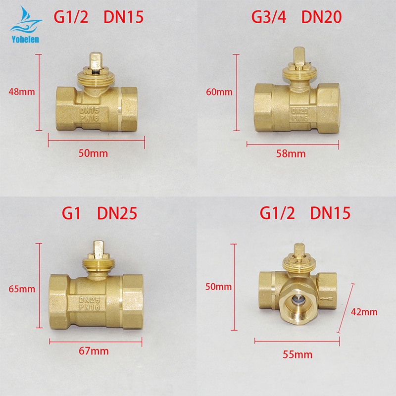 วาล์วบอลมอเตอร์ ทองเหลือง 3 สาย AC220V 3 ทาง 2 ทาง DN15 DN20 DN25 DN32 DN40