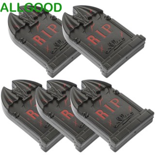 Allgoods หินฝังศพปลอม พลาสติก ทนทาน สําหรับปาร์ตี้ฮาโลวีน กลางแจ้ง 5 ชิ้น