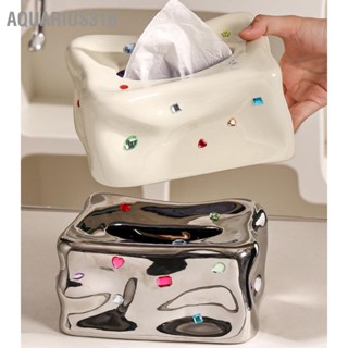 Aquarius316 เซรามิคกล่องกระดาษทิชชูผู้ถือกรณีตกแต่ง Elegant Facial Tissue Napkin Dispenser กล่องสำหรับ Dinner Room