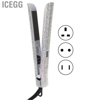 Icegg Hair Flatter Rhinestone  Fewer Stroke Faster Shape Durable Temperature Changeable for Home Female