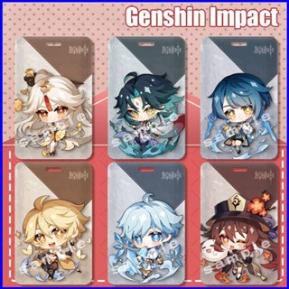 กระเป๋าใส่บัตร ลายการ์ตูนอนิเมะน่ารัก GP1 Genshin Impact Card Holder Xiao Hutao Ningguang Sucrose PG1 สําหรับนักเรียน