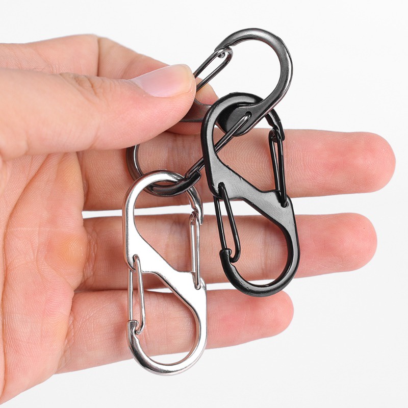 พวงกุญแจคาราบิเนอร์ รูปตัว S ขนาดเล็ก ป้องกันการโจรกรรม ที่ทนต่อการสึกหรอ สําหรับตั้งแคมป์ ปีนเขา - รูปที่ 6