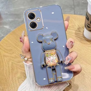 เคสโทรศัพท์ สําหรับ Xiaomi Redmi Note 12 11 11S 10S 9S 10 9 Pro 4G 5G มือถือนิ่ม กันกระแทก ปิดด้านหลัง ลายหมี สีแคนดี้ พร้อมขาตั้ง