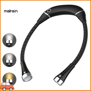 [Ma] โคมไฟอ่านหนังสือ LED แฮนด์ฟรี พับได้ ชาร์จ USB สําหรับอ่านหนังสือ