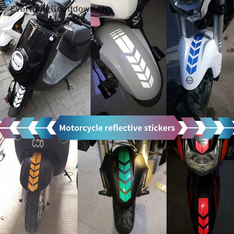 EVER Universal รถจักรยานยนต์สติ๊กเกอร์สะท้อนแสงรถมอเตอร์ไซด์สกู๊ตเตอร์ Arrow Stripes Decals กันน้ําคําเตือนตกแต่ง TH
