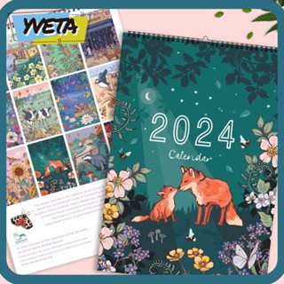 Yveta ปฏิทินปี 2024 แนวตลก สร้างสรรค์ สําหรับตกแต่งผนัง