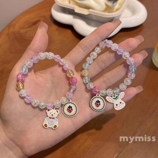 Mymiss1- สร้อยข้อมือ ประดับลูกปัด รูปกระต่าย หมีน่ารัก สีสันสดใส เครื่องประดับแฟชั่น สําหรับผู้หญิง