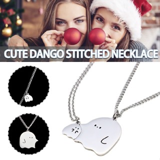 Cute Ghost Pendant Necklace for Friendship Couple Memorial Jewelry Valentine Day