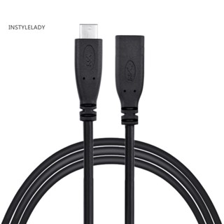 Instylelady Type C USB 31 ตัวผู้ เป็น USB-C ตัวเมีย ความเร็วสูง สายเคเบิลข้อมูลขยาย