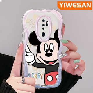 เคสโทรศัพท์มือถือ ซิลิโคนใส กันกระแทก ลายการ์ตูนมิกกี้เมาส์น่ารัก สีครีม สําหรับ OPPO A5 2020 A9 2020