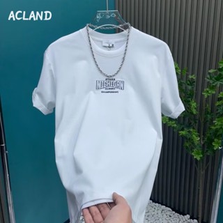 Acland เสื้อยืดผู้ชาย ผู้ชายเสื้อเชิ้ต เสื้อยืด ผ้านุ่ม ใส่สบาย ไม่หด ไม่ต้องรีด MTX2390KHN 37Z230912