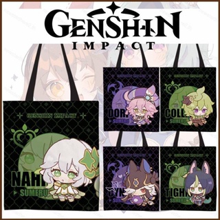 Ns2 Genshin Impact กระเป๋าถือ กระเป๋าช้อปปิ้ง ผ้าแคนวาส ลายการ์ตูนอนิเมะ แฟชั่น SN2