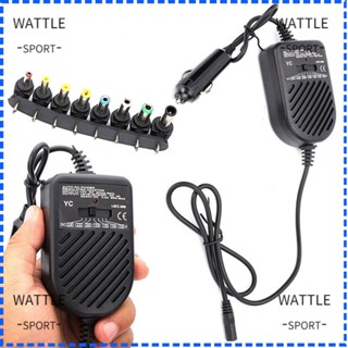 Wattle อะแดปเตอร์พาวเวอร์ซัพพลายชาร์จแล็ปท็อป โน้ตบุ๊ก 80W 12V ปรับได้ สําหรับรถยนต์