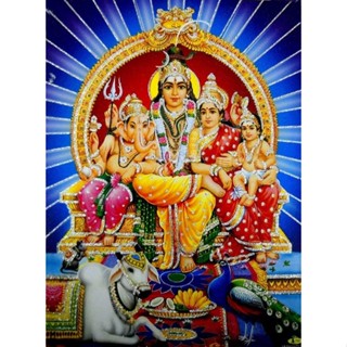 โปสเตอร์ผ้าใบ พิมพ์ลาย Lord Shiva Family Hindu God สําหรับตกแต่งผนัง