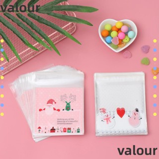 Valour เกล็ดหิมะ ซานตาคลอส บิสกิตน่ารัก มีกาวในตัว พลาสติก สําหรับปาร์ตี้คริสต์มาส 100 ชิ้น