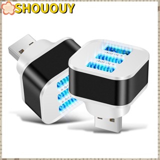 Shououy อะแดปเตอร์ฮับ USB 2.0 ความเร็วสูง 3 พอร์ต สําหรับคอมพิวเตอร์ แล็ปท็อป