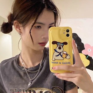 Beer Dog Cartoon Phone Case For Iphone 14Promax 11/12 13 Silicone