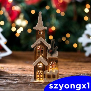 [Szyongx1] โคมไฟ LED รูปบ้านไม้ เรืองแสง สําหรับตกแต่งบ้าน เทศกาลคริสต์มาส