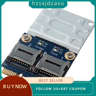 【hzsxjdzaxu】อะแดปเตอร์การ์ดรีดเดอร์ Ssd HDD 2 ช่อง เป็นการ์ดรีดเดอร์ Mini PCIe MPCIe เป็น 2 Mini-Sdcards Mini Pci-E สําหรับแล็ปท็อป