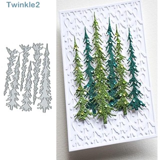 Twinkle แผ่นแม่แบบโลหะ ตัดลายต้นคริสต์มาส สีเงิน 11.9x11.8 ซม. DIY สําหรับตัดรูปต้นคริสต์มาส 6 ชิ้น ต่อชุด