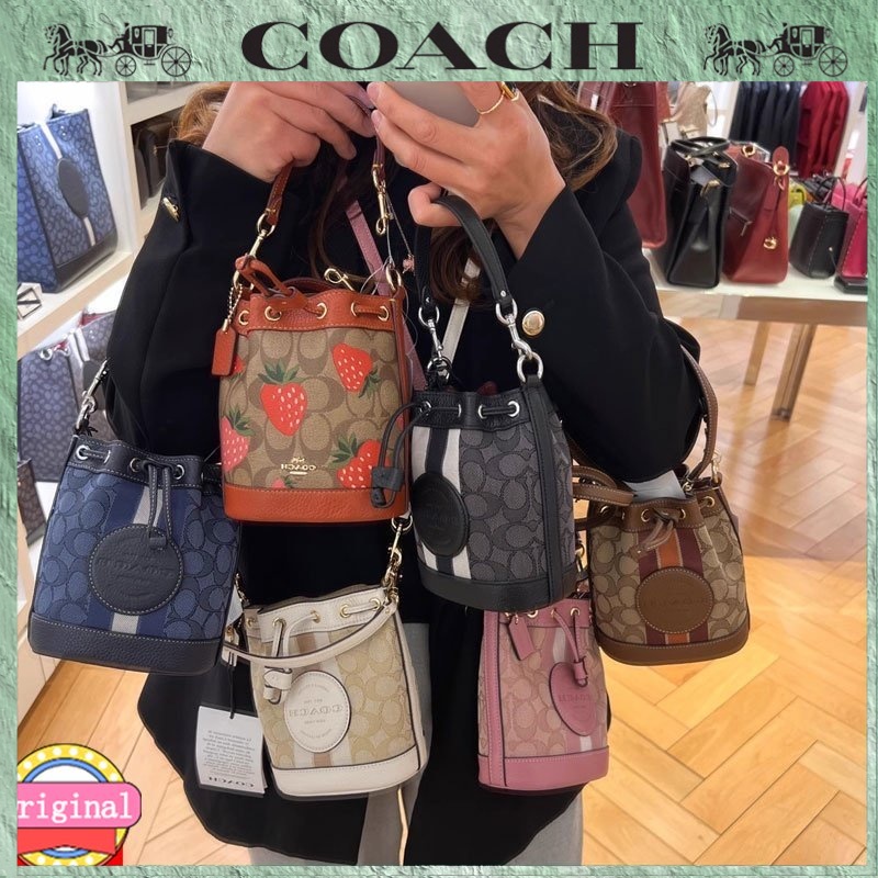 【Coach】Mini DEmpsey Bucket Bag Women กระเป๋าสะพายข้างกระเป๋าสะพายข้าง C8322