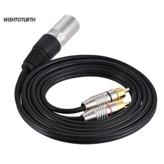 ☼Wt 3M 1 XLR ถึง 2 RCA ปลั๊กตัวผู้ สายสัญญาณเสียงสเตอริโอ เชื่อมต่อสายไฟแยก Y